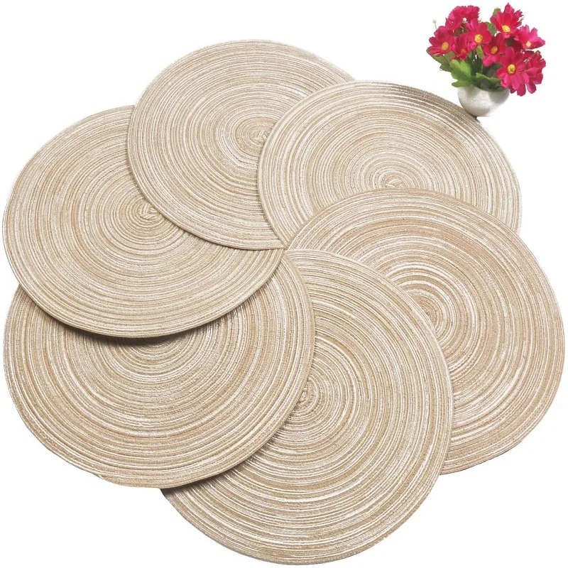 

Round Braided Placemats Set of 4 Round Table Mats for Dining Tables, Customized