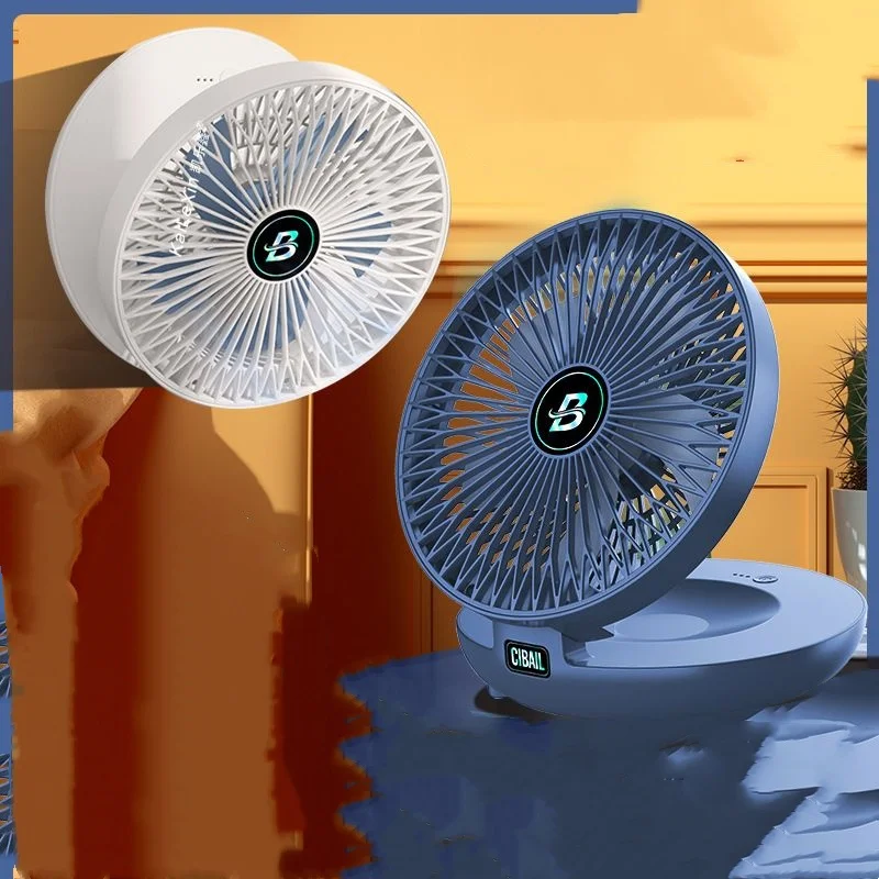 2024 New Cross border USB Small Fan Charging Mini Home Office Desktop Silent Wind Power Fan