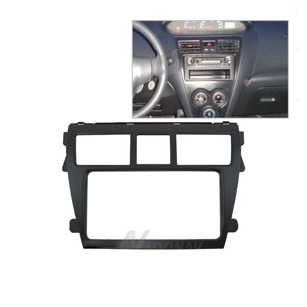 

102*202 Car Radio Fascia for Toyota Vios 2008 ( Black)Car Audio Panel DVD Navigation Panel Frame Car Fascias Stereo Radio Panel