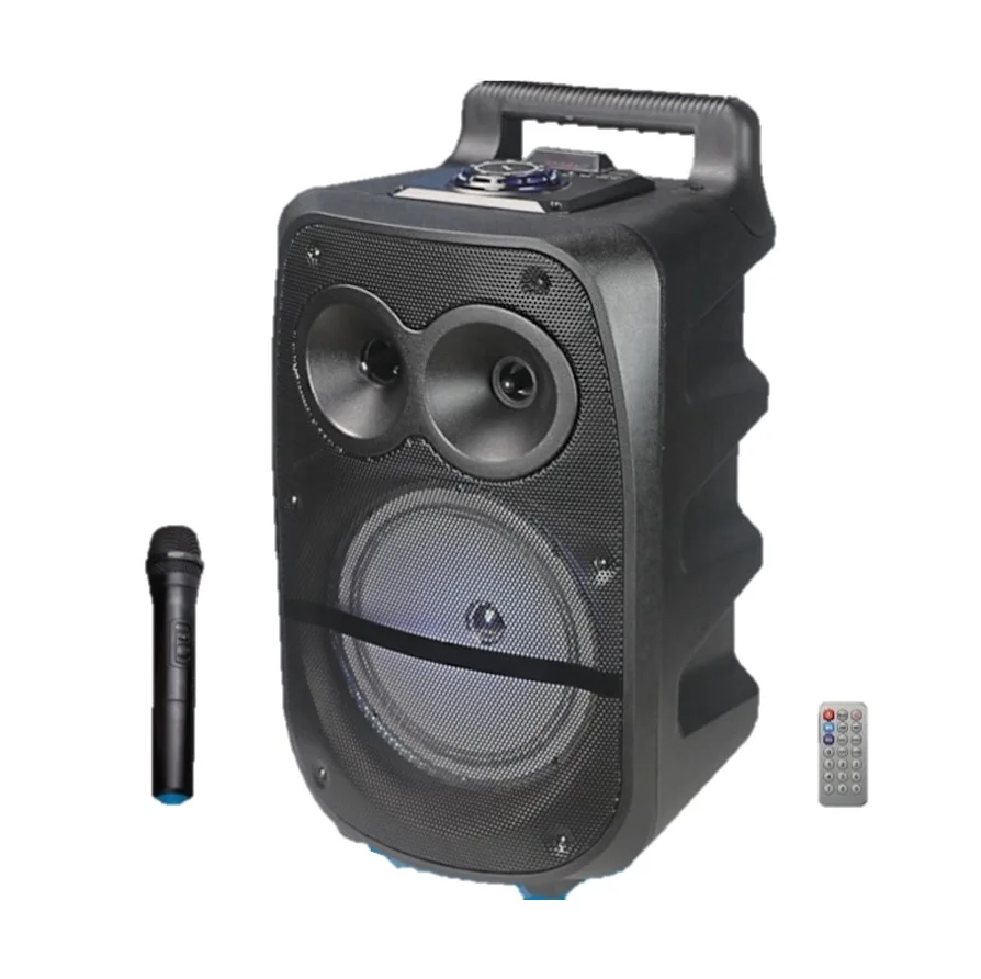 

cmik mk-17u oem odm parlantes with wireless microphone remote horn bafles mini bocinas sound system flat blue tooth speaker, Black