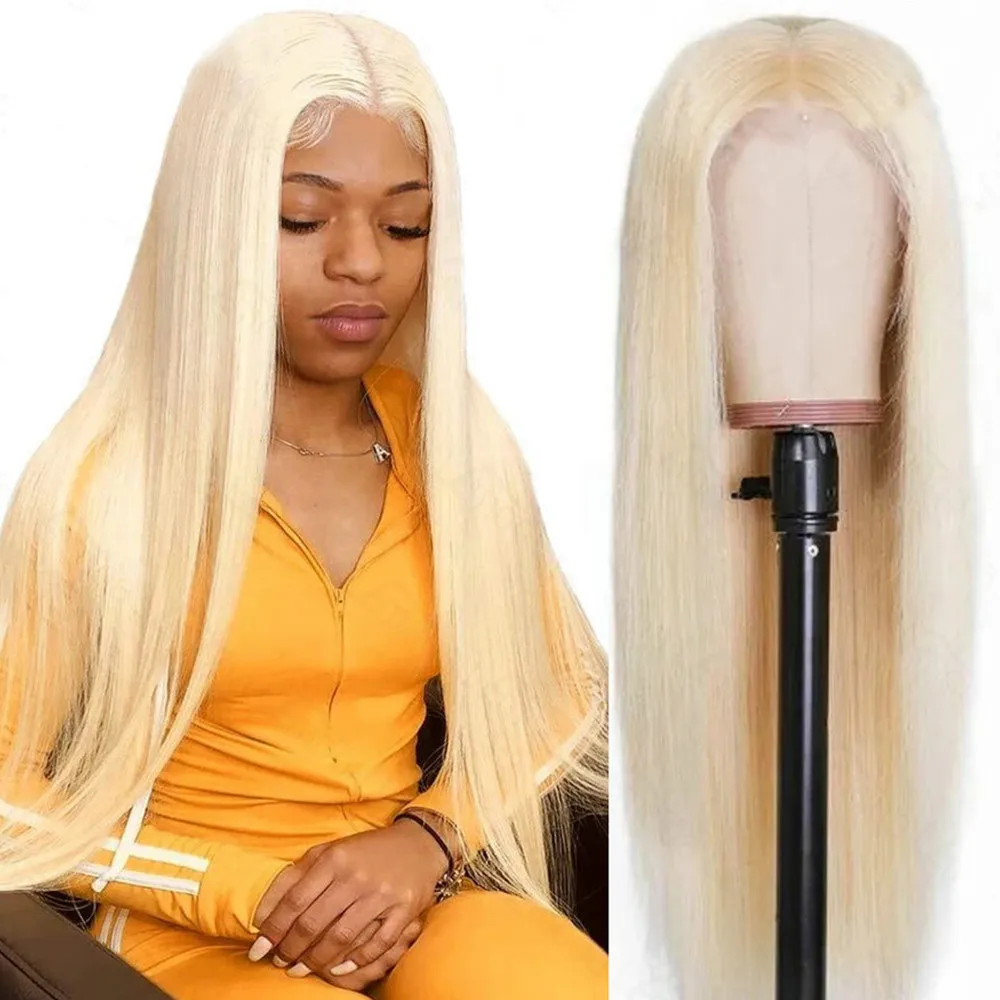 

250 Density Pre Plucked Glueless Human Virgin Hair Lace Wigs Long Blonde 613 Hd Lace Frontal Wig