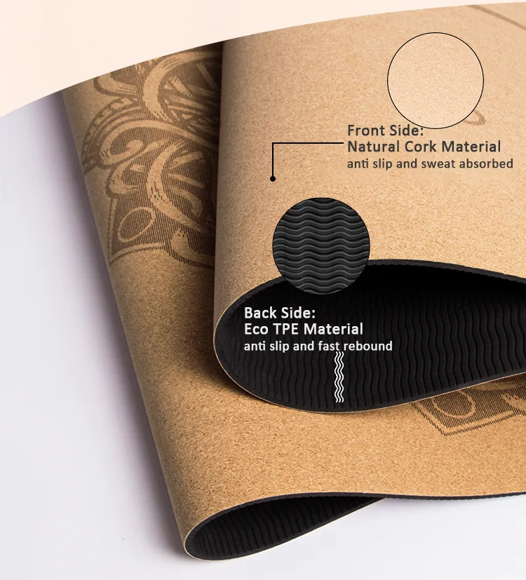 

Natudon recycle custom premium wholesale one organic anti slip private label thick eco friendly natural cork tpe yoga mat