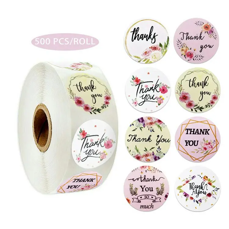 

1 Inch Colored Thank You Stickers Decorative Can Be Customized Logo Thank You Various Styles Of Stickers Are Cheap 500pcs/roll
