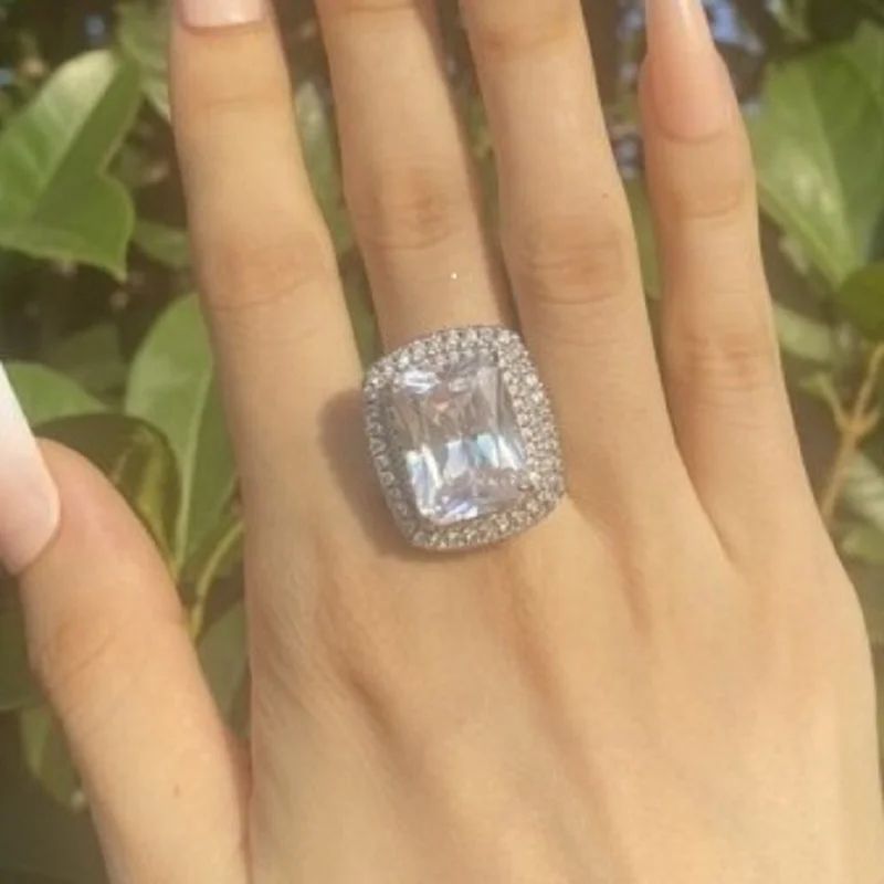

2020 New Luxury Princess 925 Silver Plated Engagement Ring