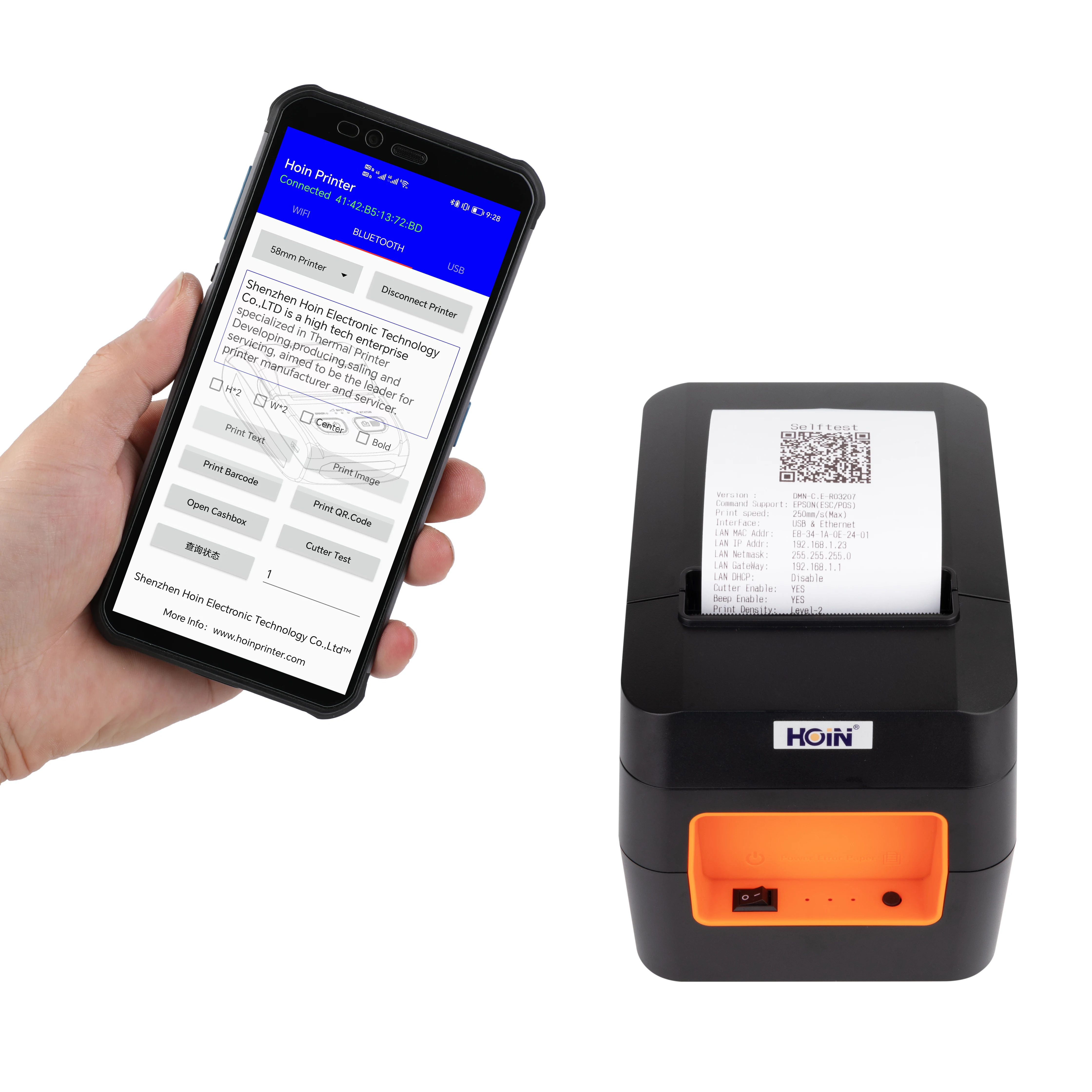 

POS Machine Mini 80mm receipt printer thermal ticket printer support Android iOS Window