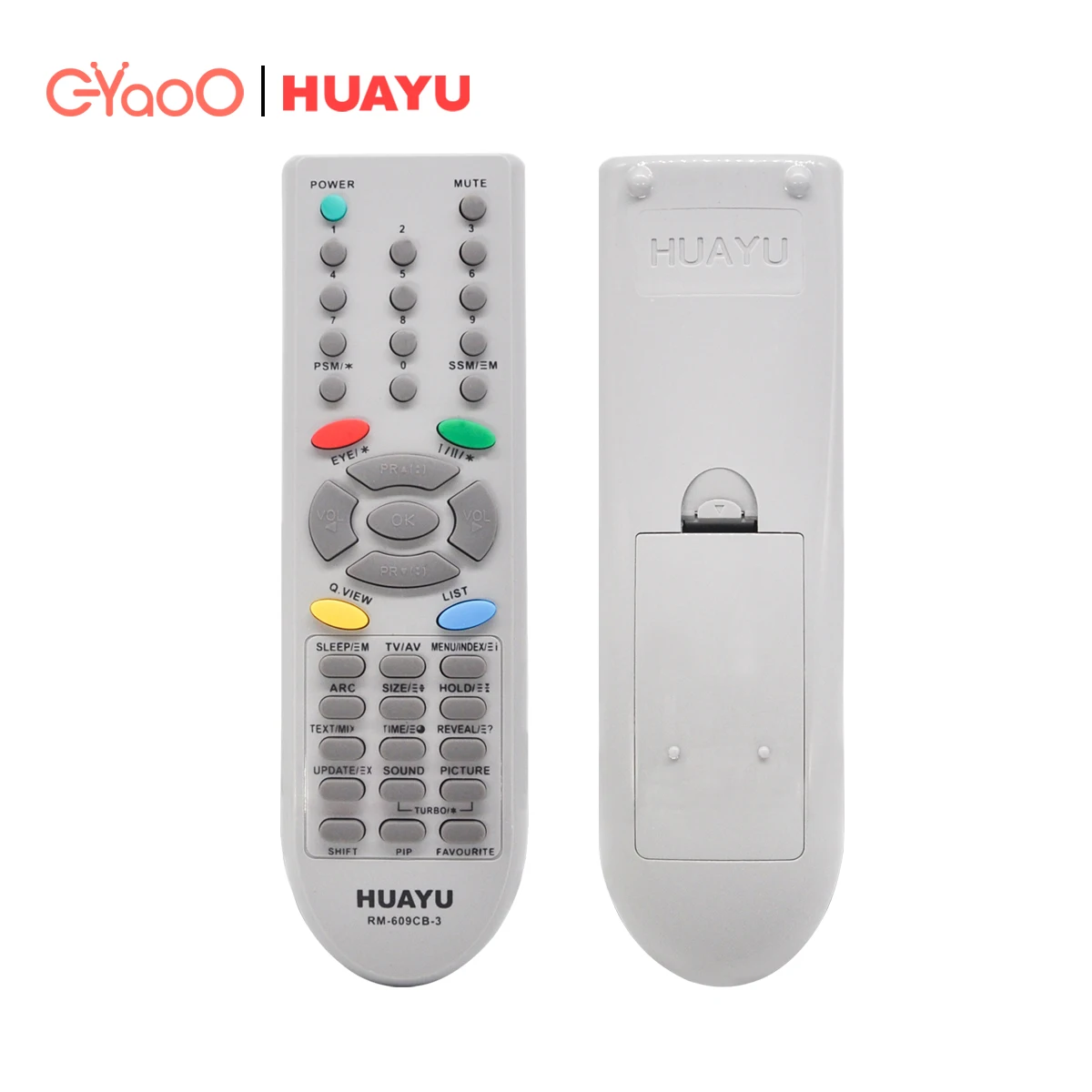 

HUAYU RM-609CB-3 CRT Color TV Screen TV Remote Control