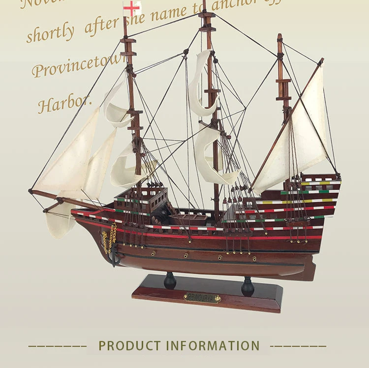 Wholesale Mayflower Tall Ship Wooden Sailboat Model Usa Thanks Giving