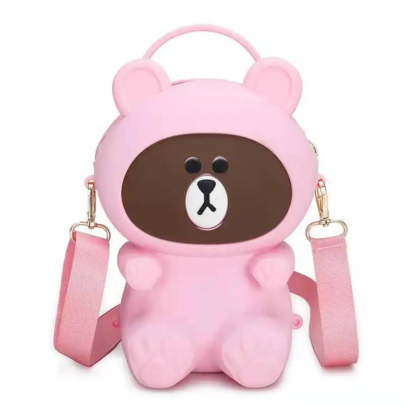 

Silicone bag children's cross - span bag cute bear joker wallet cartoon accessories shoulder bag