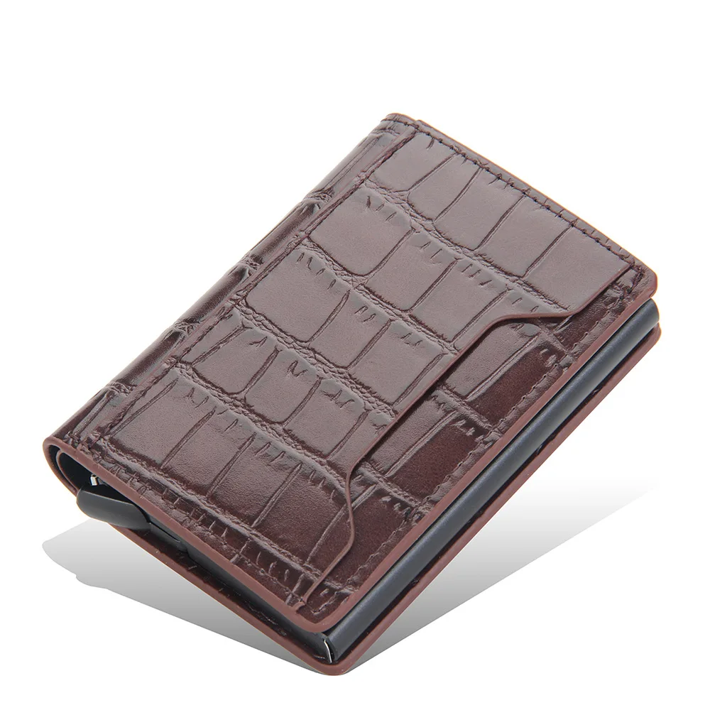 

2021 Hot Korea Design Crocodile Pattern Multi-card Pocket PU Leather Brand Business Slim Wallet For Men