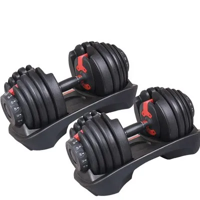 

Gym fitness equipment Adjustable dumbbell set  and 40kg, Black