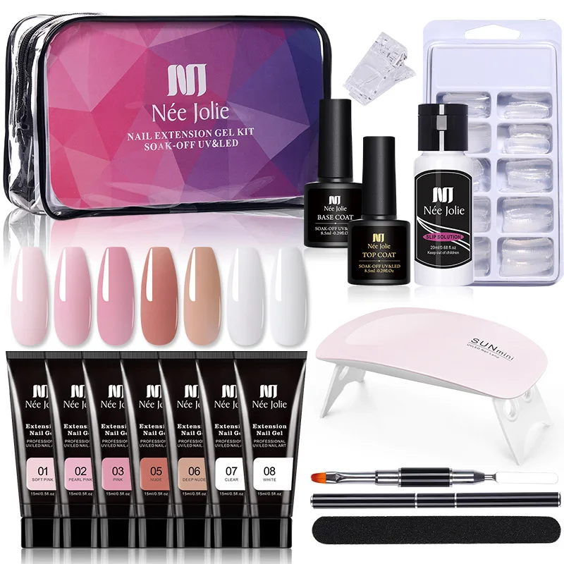 

Gel Extension Nail Art Kits Professional Set Uv Gel Nails Polish Kit