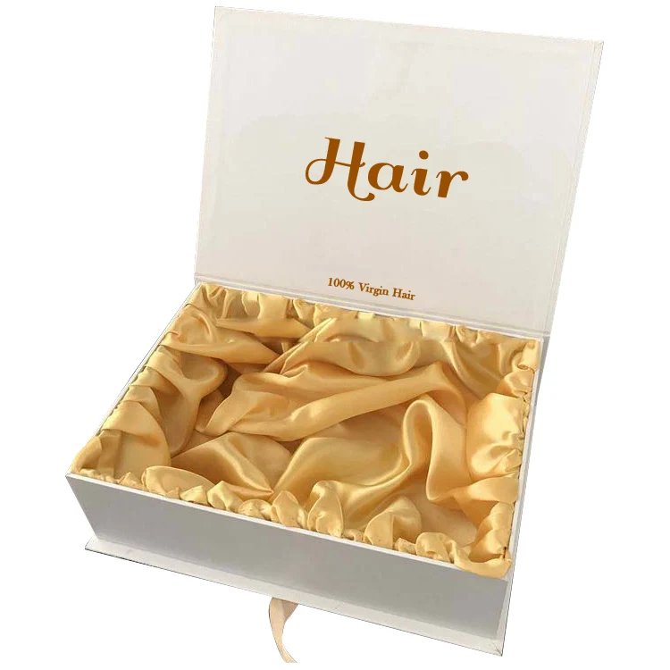 Custom Hair Bundles Packaging Boxes Extension Bags With Satin Human