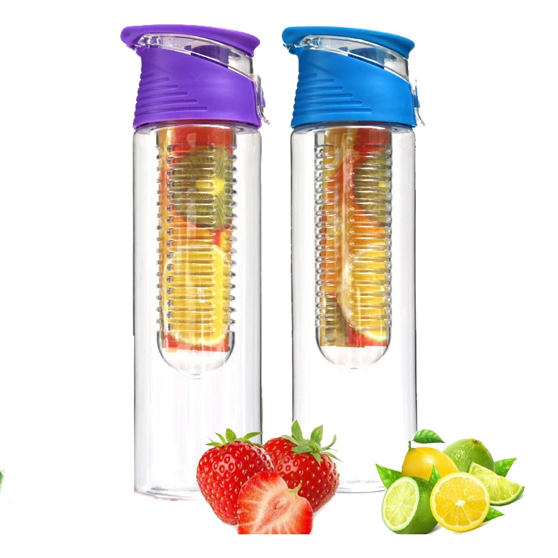 

Wholesale Custom 32oz tritan fruit infuser white water bottle island plastic bottle for juice, 5 colors for choose
