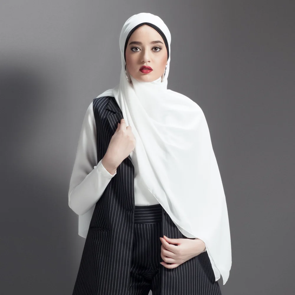 
2020 Extra Long Plain Chiffon Scarf Hijab Chiffon Ladies Scarf 