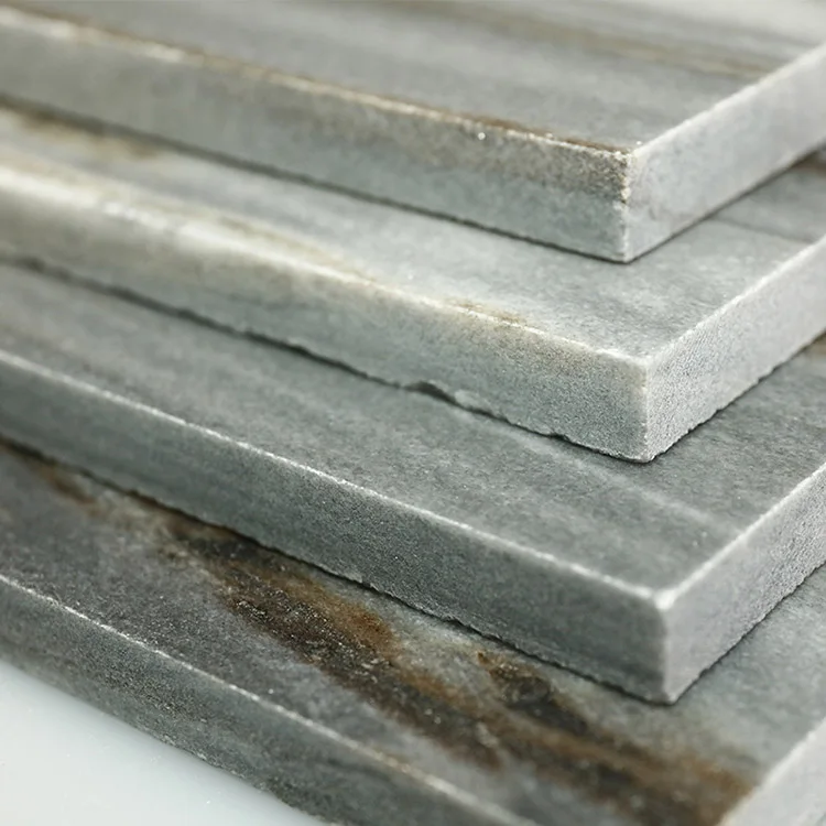 High quality Elegance Polishing Grays mixed Gold Square Marble Mosaic Floor