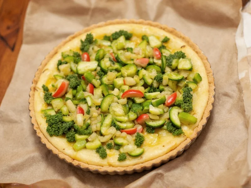 Fresh vegetable fillings for quiche preparation