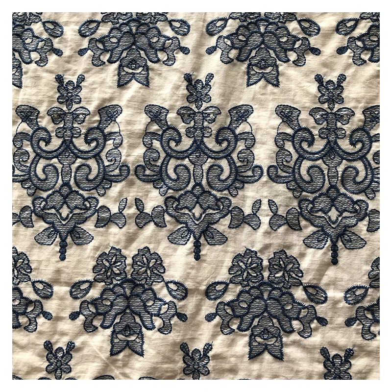 

2022 Voile Lace Fabric Austria Newest High Quality Cotton Embroidery Yarn Decorated Embroidered Fashion 30cm X 40cm Sample Free, Customized color