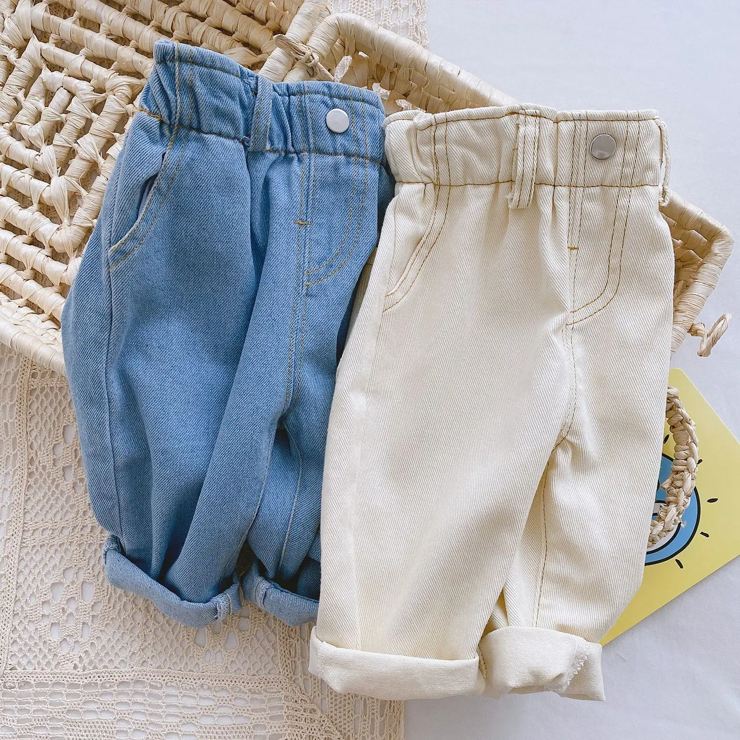 

New Spring Toddler Boys Trousers Autumn Boys Soft High Waist Jeans for Baby Boys Pants Children Clothing Kids Jeans 1 2 3 4Year