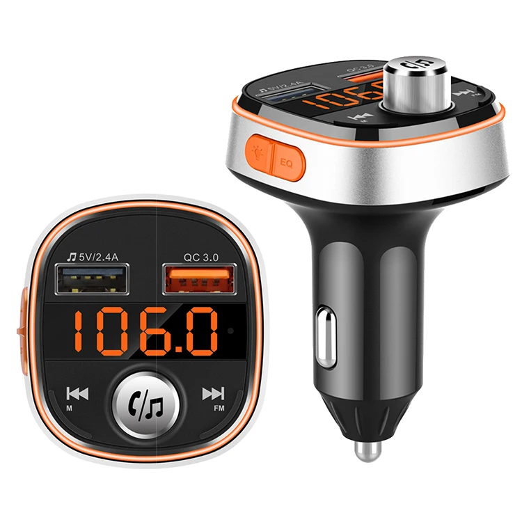 

TF Card Car Mp3 Player Blue Tooth Adapter Phone Dual Port USB Car Charger Fm Transmitter With Remote