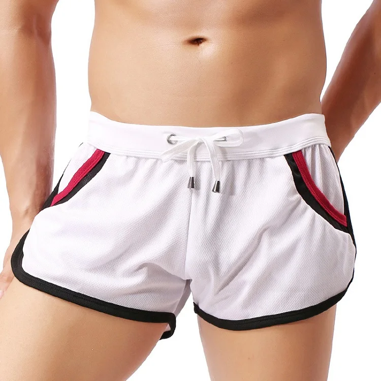 iEFiEL Men's Wet Look Patent Leather Hollow Out Boxer Shorts Hot Pants Black  Medium - ShopStyle