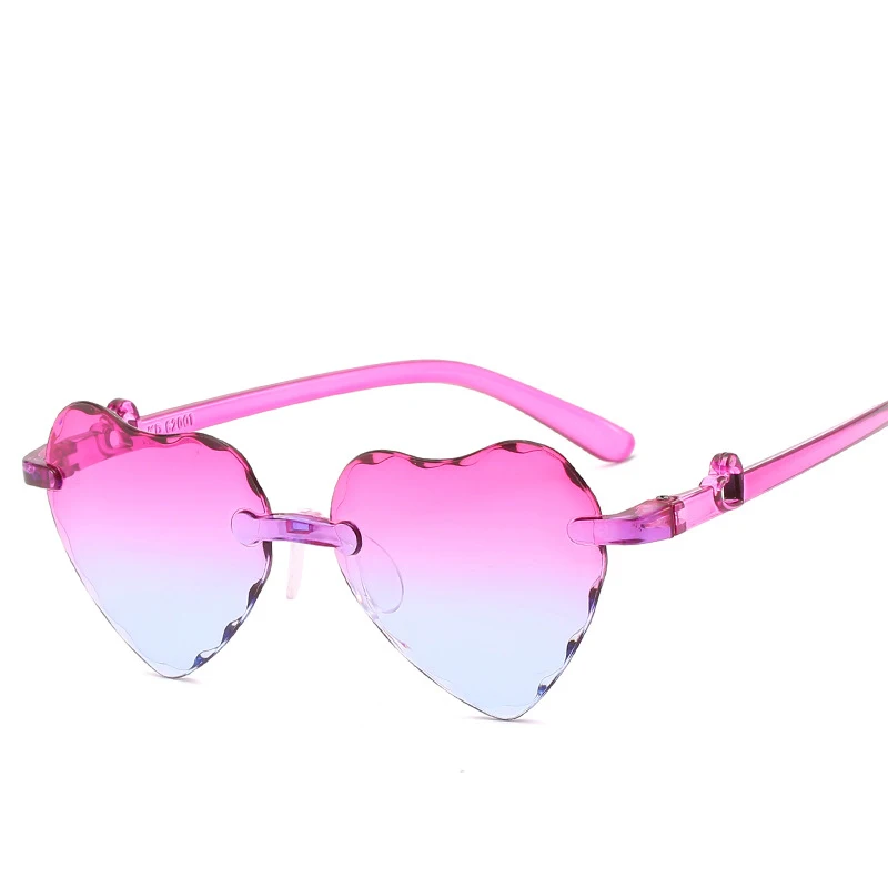 

Heart Shaped Rimless Kids Sunglasses Wholesaler Transparent Frameless Little Girls Sunglasses Glasses Tinted Eyewear for Party