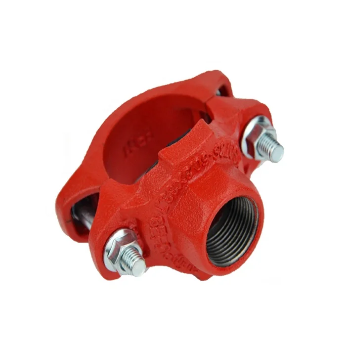 Grooved Mechanical Cross with BSPT Thread for Fire Protection Pipe System