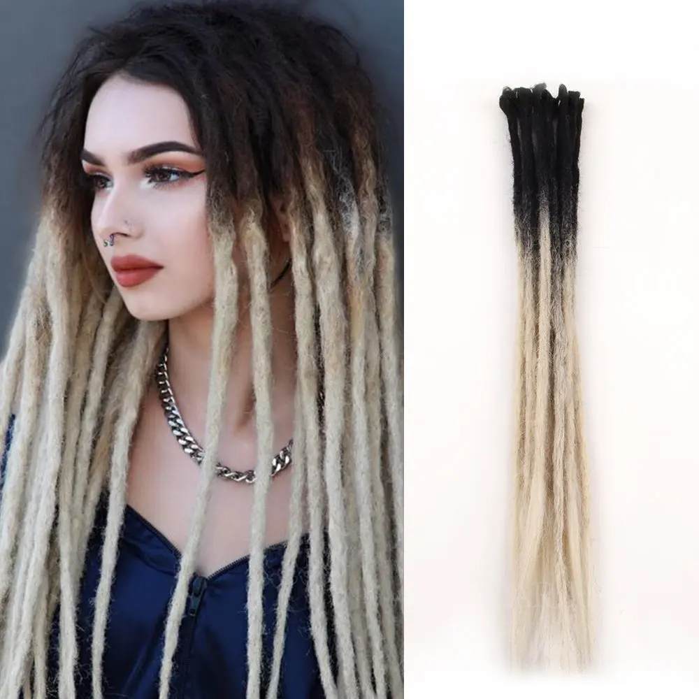 

Dreadlock Extensions Made Handmade Locs Dreadlocks For Women/Men Natural Black Thickness, Black, 613#, brown, 99j...