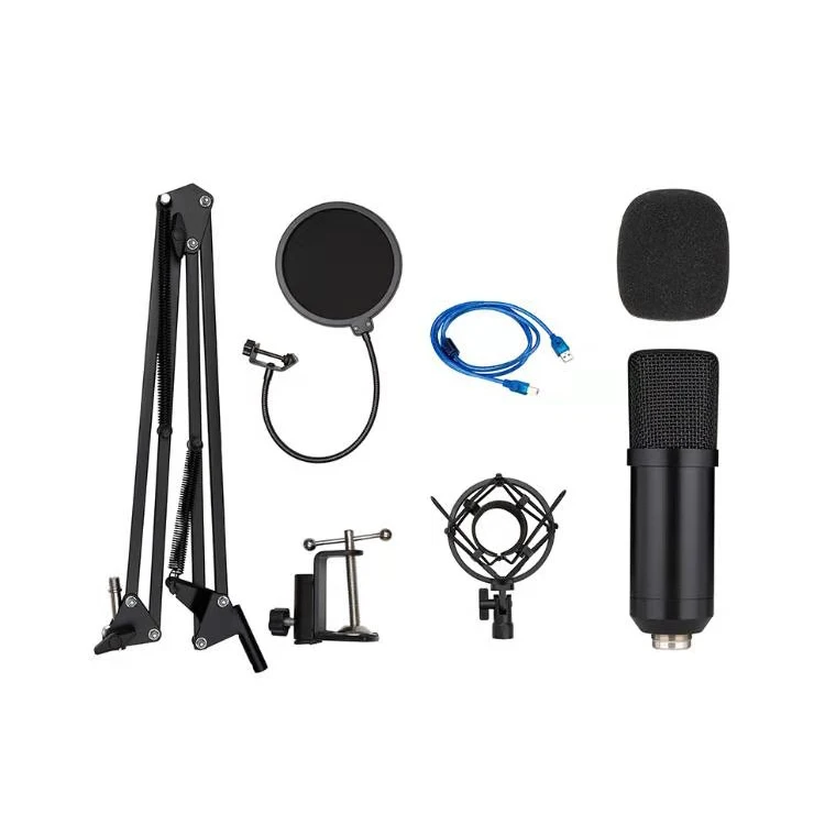 

Aluminum Shock Mount BM800 studio recording condenser microphone set, Black, can oem