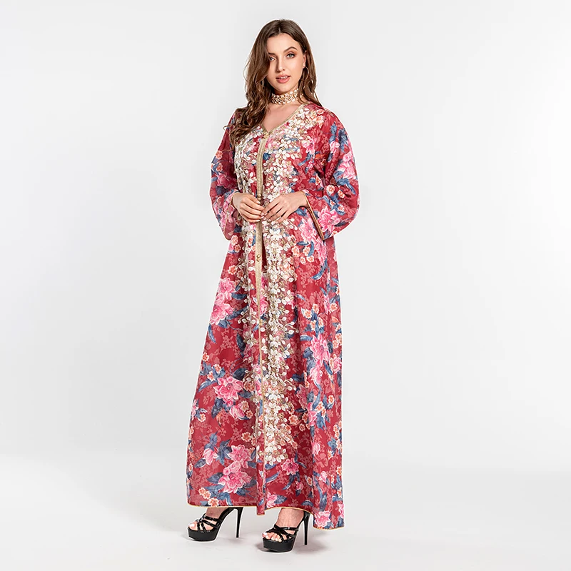 

Modern Luxury Long Dresses Designer for Women Longines Embroidery Kaftan Summer Dubai India Clothes Muslim Dress Islamic Clothin, Customized color