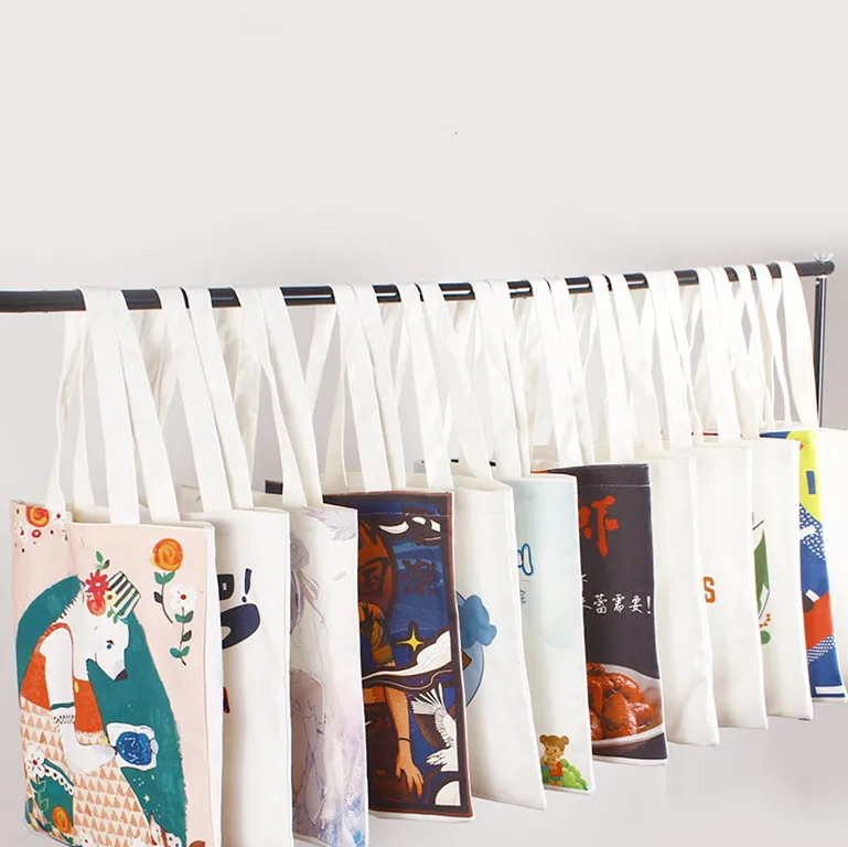 

ECO GREEN Customized Promotional Natural Full Color Cotton Canvas Shopper Tote Bag