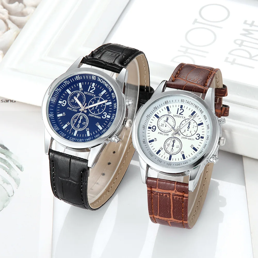 

2022 New Fashion Mens Watches Sport PU Leather Wrist Quartz Watch For Men Relogio Masculino D0671