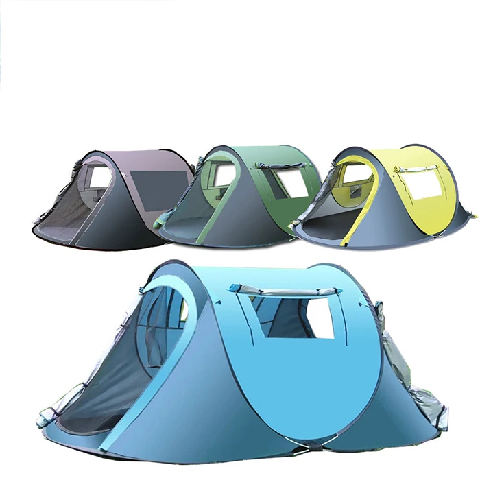 

UV protection easy install stable family outdoor detachable two doors breathable tents, Green,yellow,blue,black