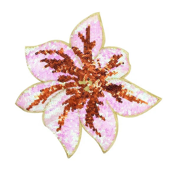 

large sequins appliques big flowers embroidery patch,big flower badge for jackets