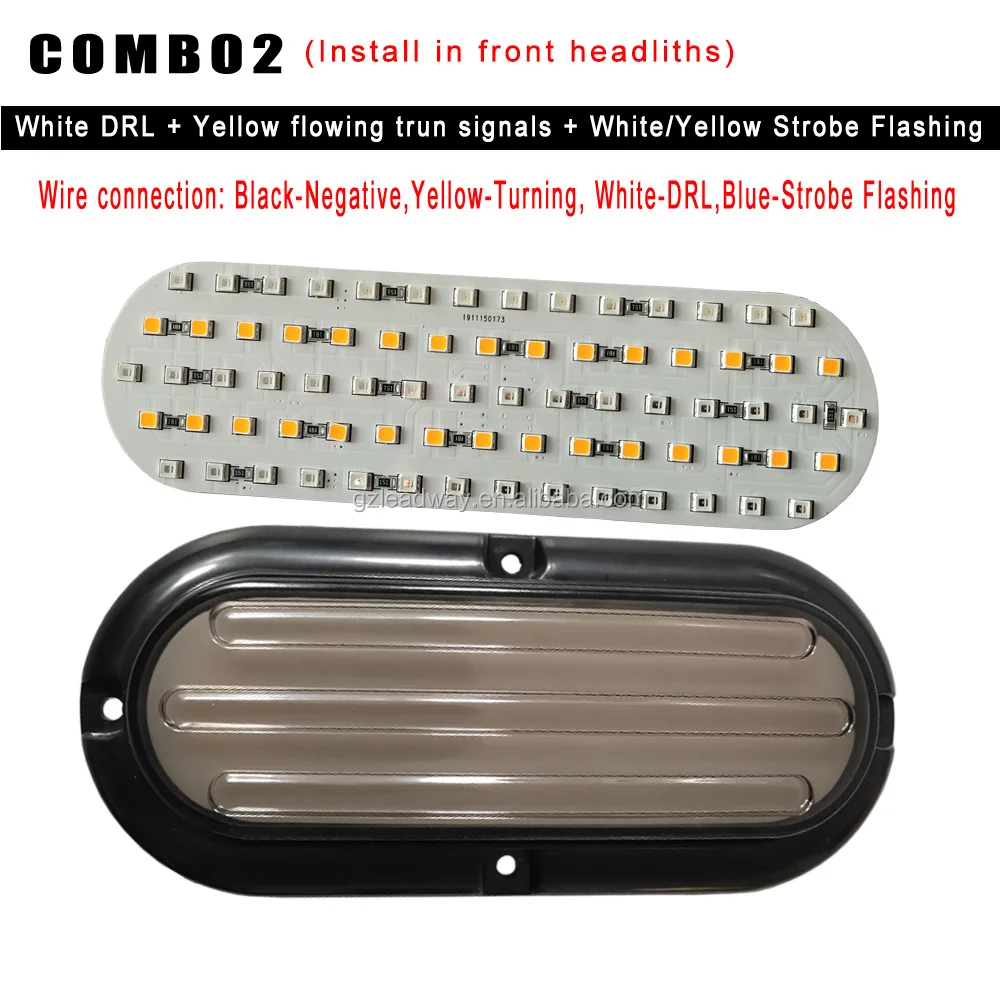 12v/24v Strobe Flashing Led Truck Trailer Drl Light Front Rear Bumper