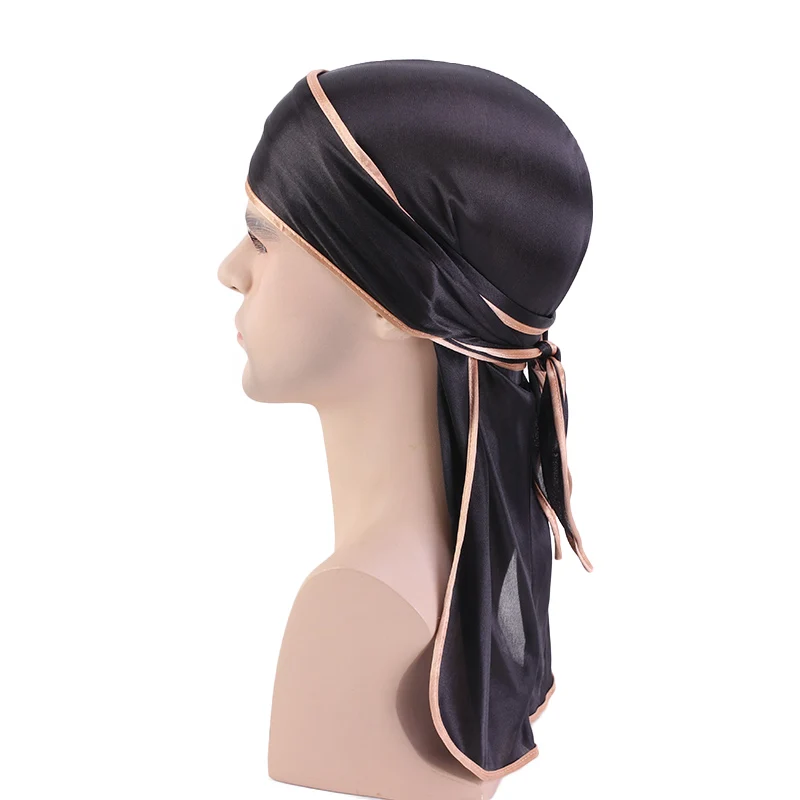 Solid Color Fashion Silky Durag Headwrap Designer Durags Famous Brands ...