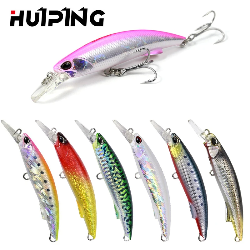 

huiping Pesca Fishing lure 92mm 40g Heavy Sinking Minnow Sea Bass Fishing Lure Seawater Fish Bait Lure 9064, 10colors