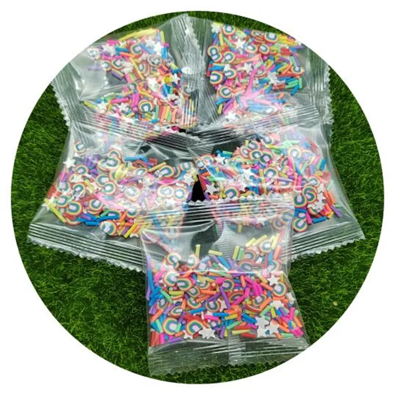 

20g/Lot New Popular Rainbow Cloud Star Sprinkles Polymer Clay Slice Topping Supplies DIY Slime Fillers Nail Art Decoration