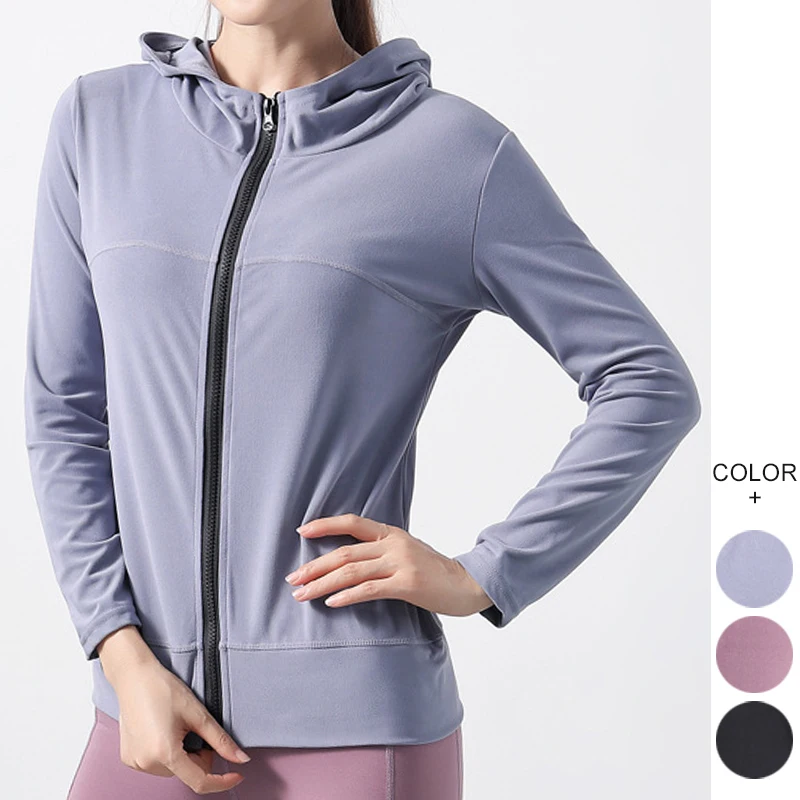 

Wholesale Custom Fitness yoga wear Gym Jacket Sports Workout Hoodie for Women