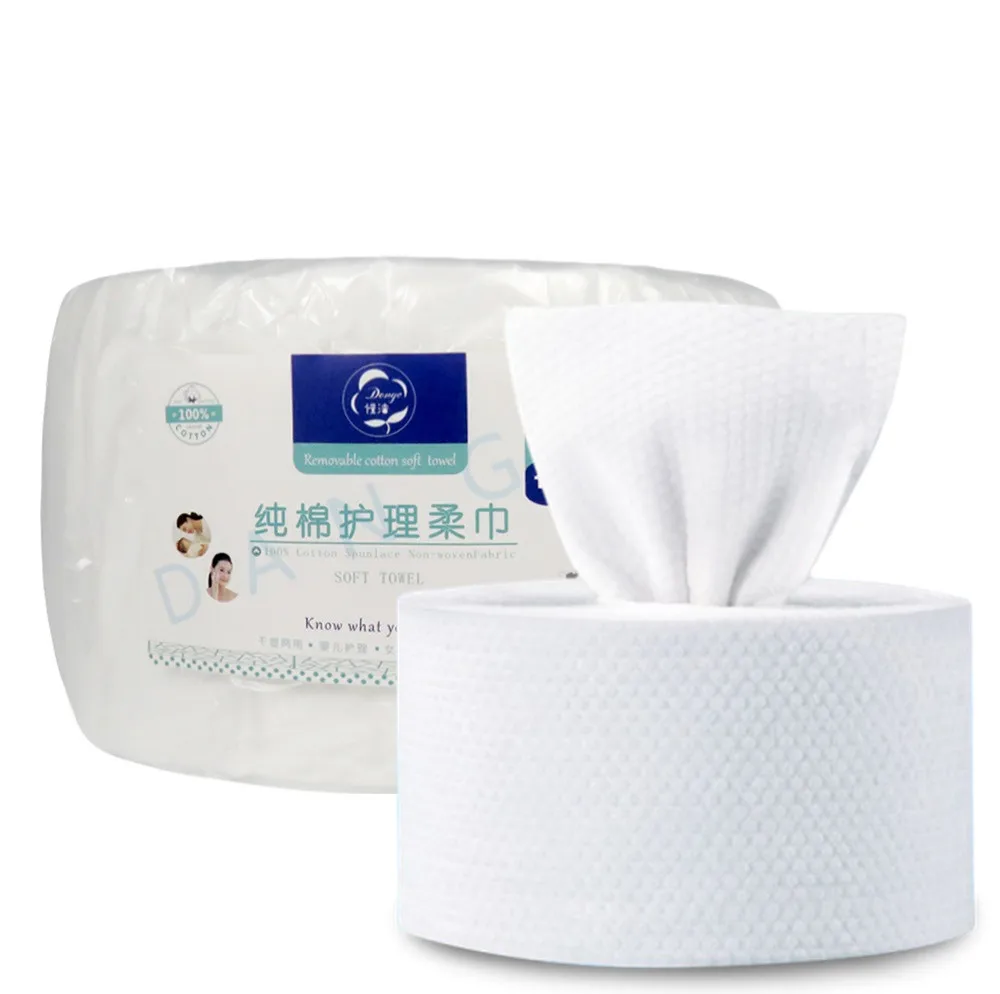 

Eco Disposable towel wholesale custom private label outer packaging LOGO non-woven fabric cotton salon clean face towel