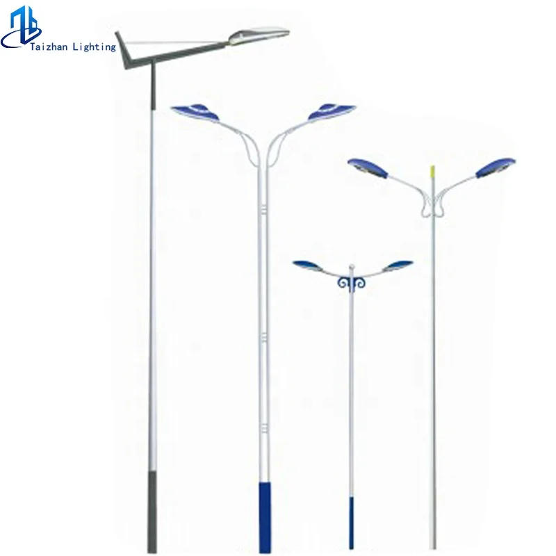 Best price outdoor lighting single/double arm galvanized road light poles full set led street lights
