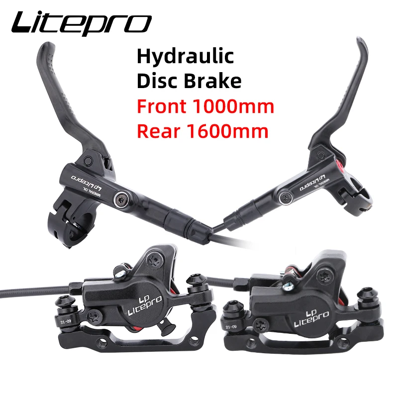 

LP Litepro Bicycle hydraulic Disc Brake Left Rear Right Front Brake 1000/1600mm Extended Tubing MTB Folding Bike BMX Oil Brake