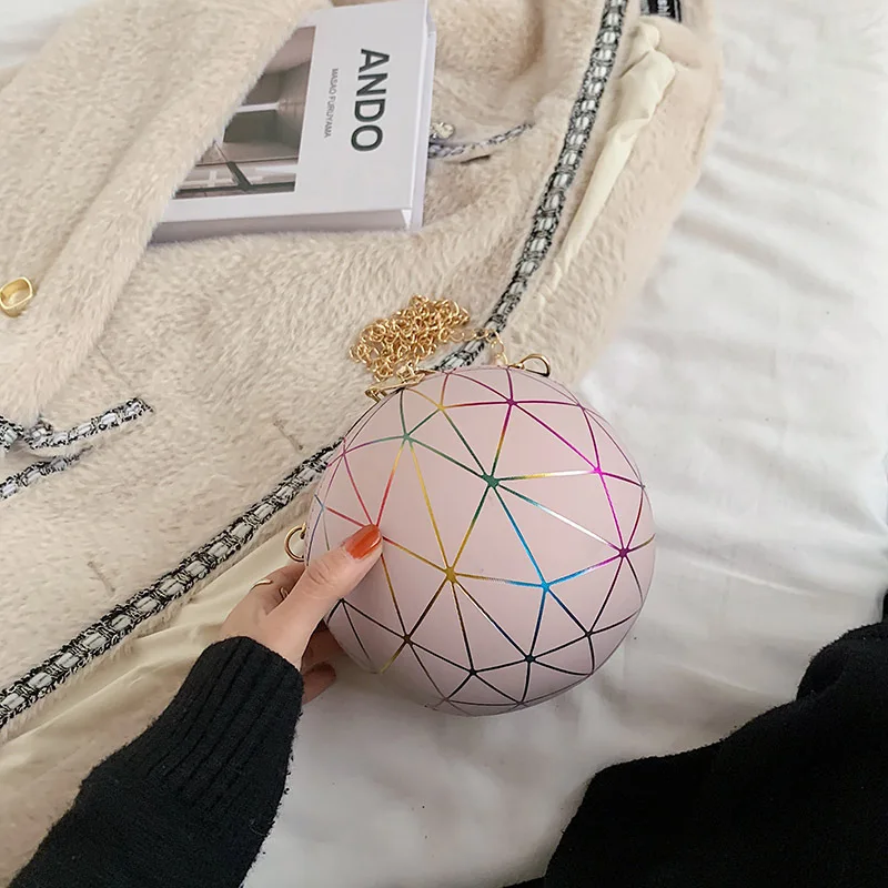 

Fashion French designer Colorful Clutch Round Basketball Women Crossbody Bag Hand Bags Ladies Handbags Wholesale, White,black,gold,pink,sliver
