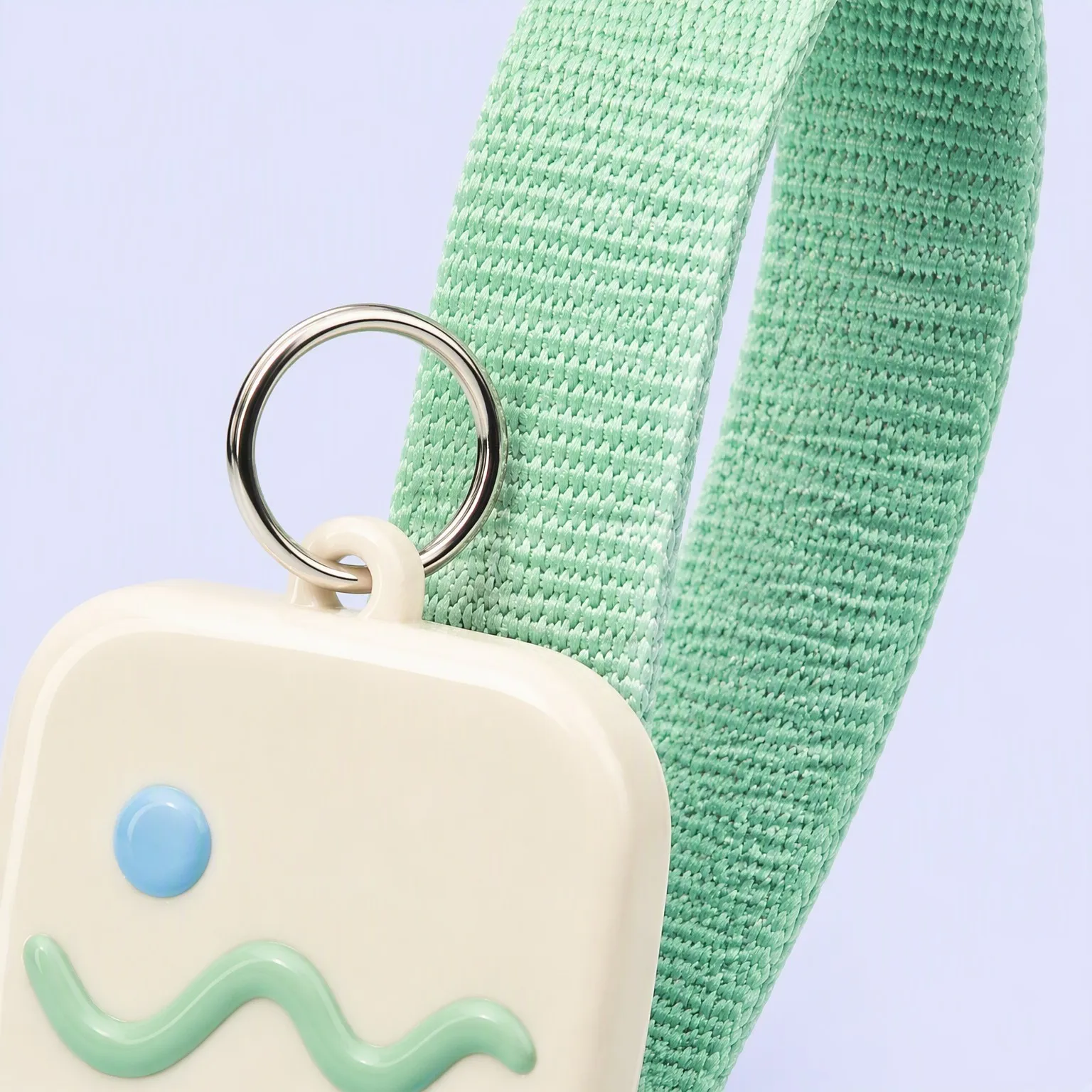 Soft PVC wrist keychain - strap weave detail