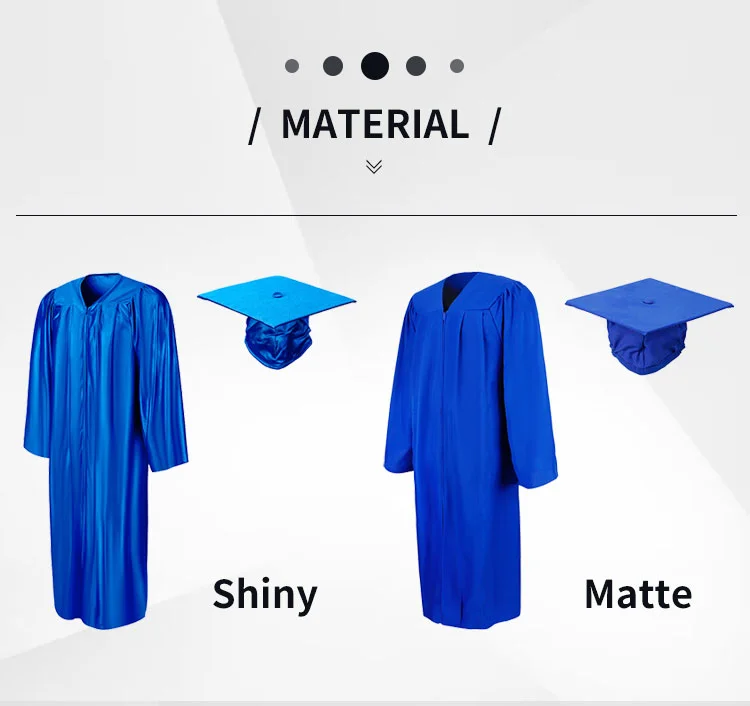 Matte Black University Graduation Gown and Cap