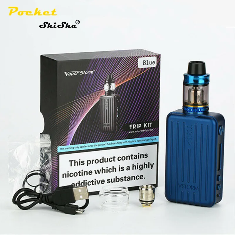 

Factory fast shipping electronic cigarette Vaporstorm Trip 200W variable voltage new start kit mod box vape e shisha