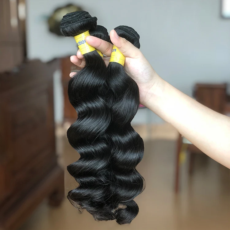 

JP Hight Quality 100 Raw Virgin Brazilian Human Hair Bundles , Hot Sale Mink Brazilian Hair Weave Vendors In China, Natural color ( near 1b# )