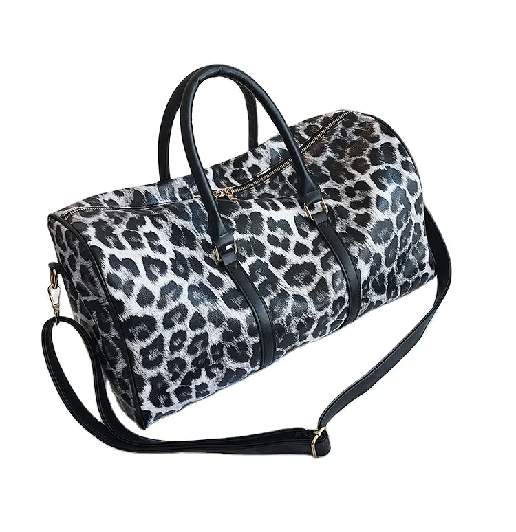 

Duffle Bag Wholesale Large Capacity Personalized Leopard Leather Weekender Bag