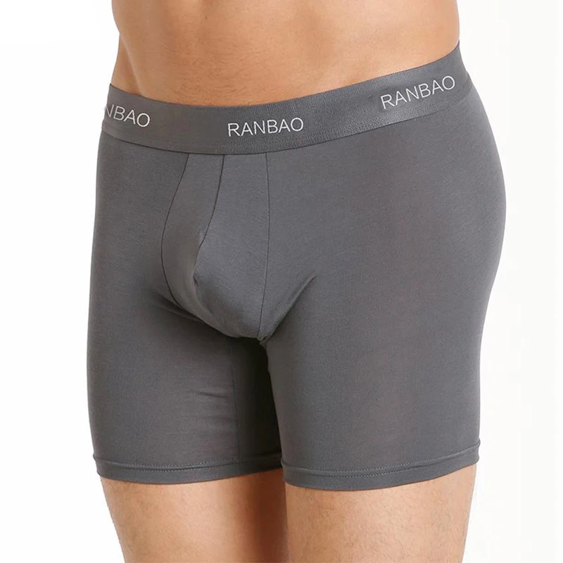 

Hot sale summer male bamboo boxer briefs young pattern breathable and comfortable ultra man boxers underwear, Black/dark blue/gray/white