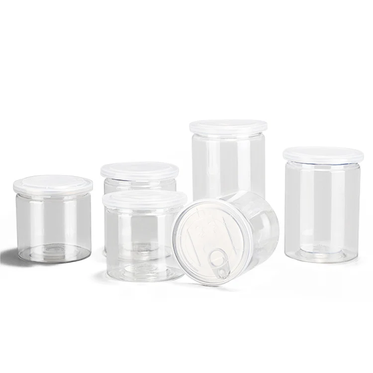 

Factory Custom 100Ml Pcr Recycled Stackable Canister Empty Transparent Plastic Cosmetic Containers With Lid For Body Butter Jars