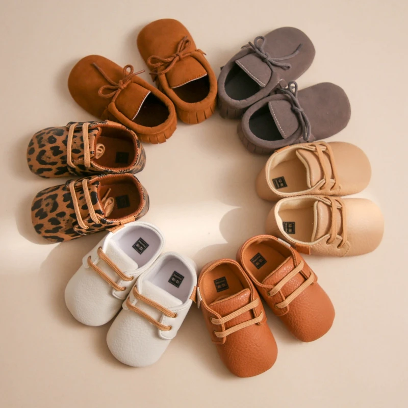 

High Quality Leather Baby Toddler Shoes Fashion Custom Handmade Baby Shoes, 6 colors